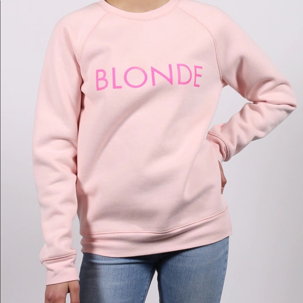 Brunette the Label | bubble gum pink Blonde graphic oversized sweatshirt  m/l
